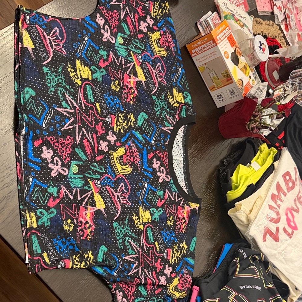 Zumba Colorful Graphic Print Top